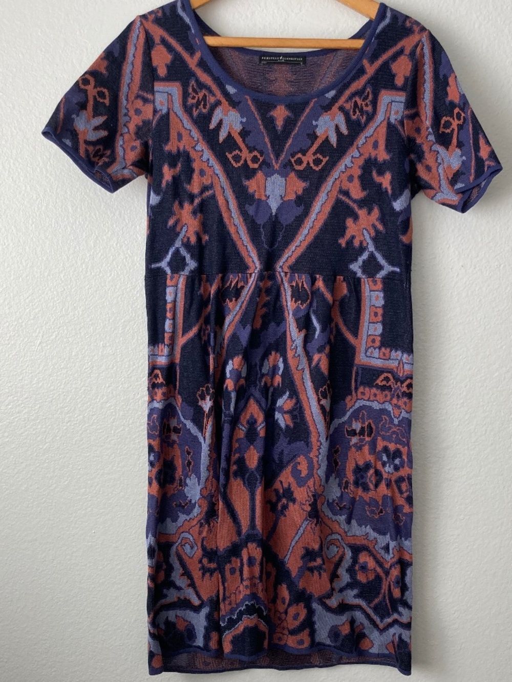 Peruvian Connection 100% Pima Cotton Short Sleeve Dress Size Medium